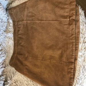 Brown suede skirt
